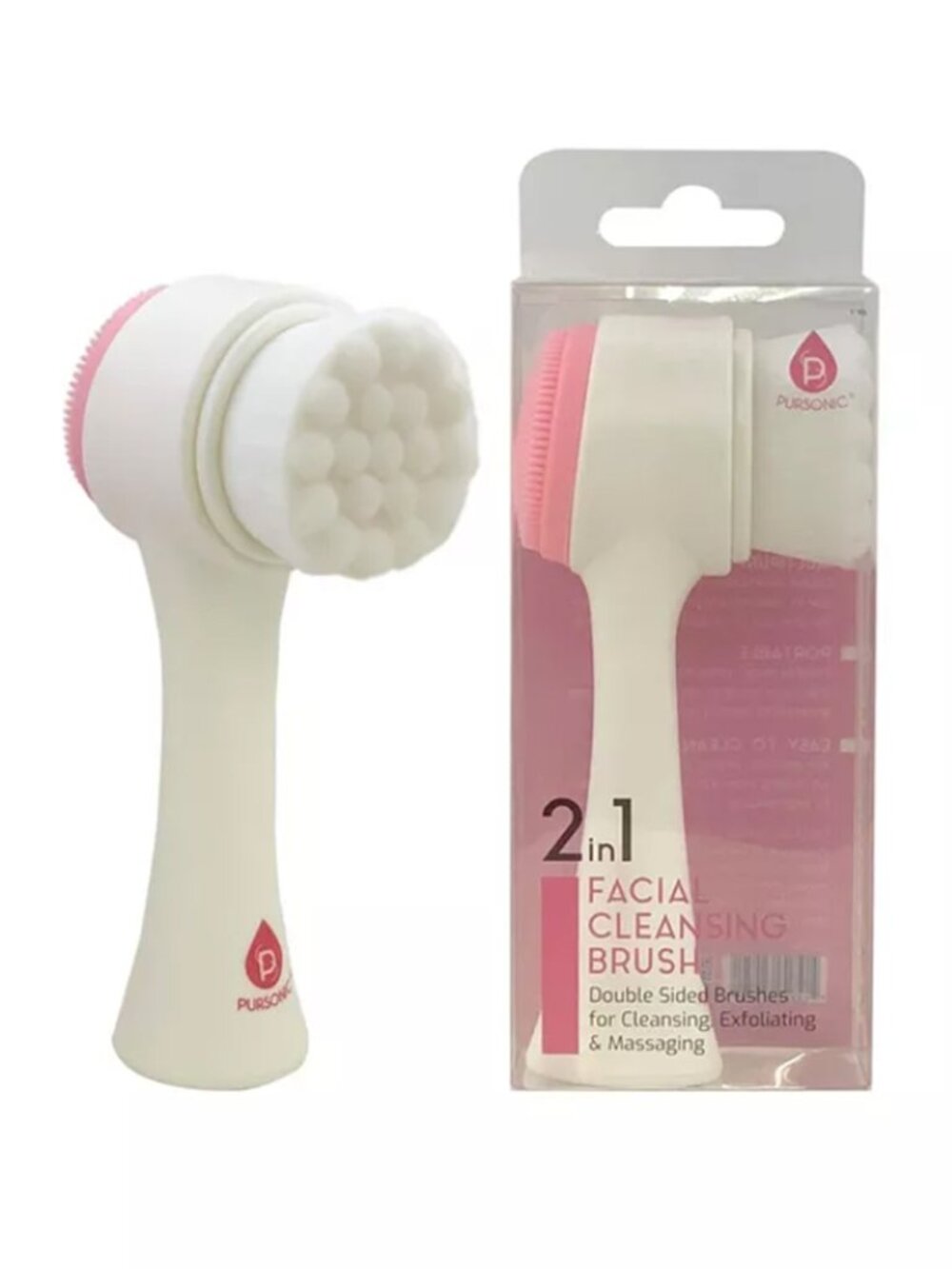 2/$16 💥🆕♻ PURSONIC Dual Sided Facial Cleansing Brush | Color Pink | 6434